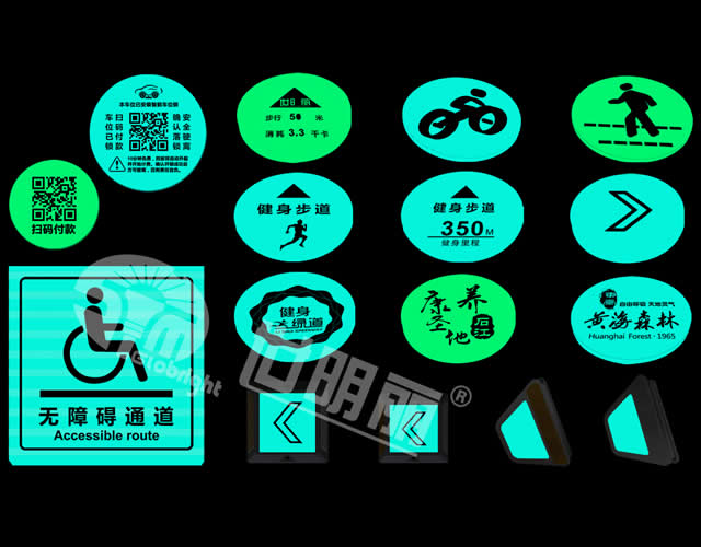 Inorganic self-luminous safety sign