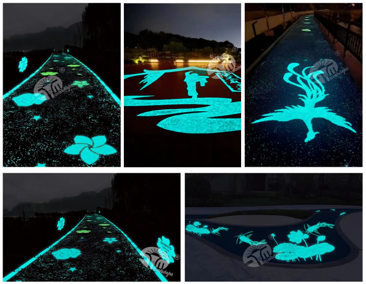 Inorganic Self-luminous Particles Redefine the New Aesthetics of Fluorescent Pavement